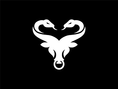 Bull Snake Logo animal branding bull bullhead cobra design graphic design horn illustration logo logos minimal simple snake strong viper wild