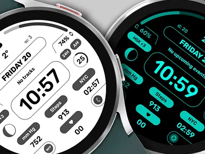 WFP 201 digital watch face for Wear OS design digital watch face galaxy watch galaxywatch5 illustration modern pixel watch samsung samsung watch ticwatchpro watch watch face