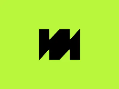 Unused brutalist "M" symbol brand identity branding brutal brutalist design graphic design logo m letter m logo mark neon green symbol vector