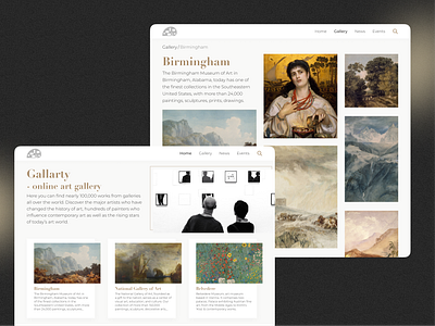 Art Galleries Website Design art design gallery gold museum paintings ui ui design ux web web design website