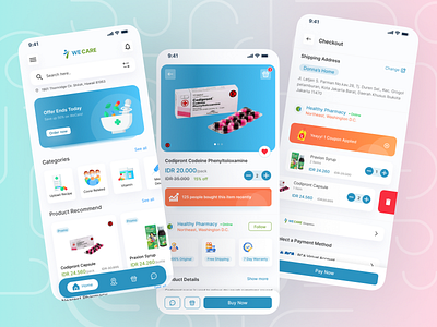 WeCare - Instant Medicine Delivery app clean delivery design drugstore health healthcare medical medicine mobile mobileapp order pharmacy ui uidesign