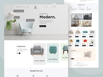 Modern Furniture Shop clean furniture minimal modern furniture ui ux