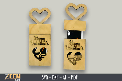 Valentines Gift Card Holder SVG Laser Cut File Template dxf files gift card holder template glowforge files laser cut files svg files valentines gift card holder svg