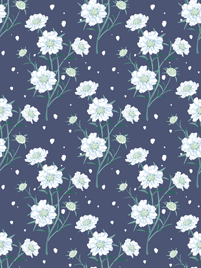 fama white design flower illustration pattern