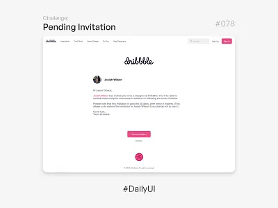Pending Invitation - Challenge Daily UI #078 078 daily ui daily ui 078 dailyui invitation pending invitation uidesign uidesigner uitrends