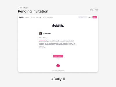 Pending Invitation - Challenge Daily UI #078 078 daily ui daily ui 078 dailyui invitation pending invitation uidesign uidesigner uitrends