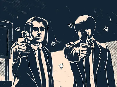 Pulp Fiction Open Title - Style Frame 07 2danimation illustration mgcollective motion design motiondesignschool motionlovers