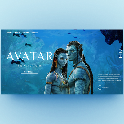 Avatar Concept Home page avatar design homepage landingpage movie webdesign