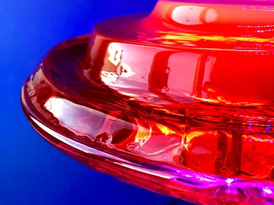 Jolly Jello - UFO edition art blue design dessert food fooddesign gelatine jelly led ledlights orange ovni photo photography red setdesign transparency ufo