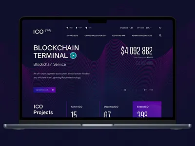 ICO Project crypto currency dark ico uxui wallet web design