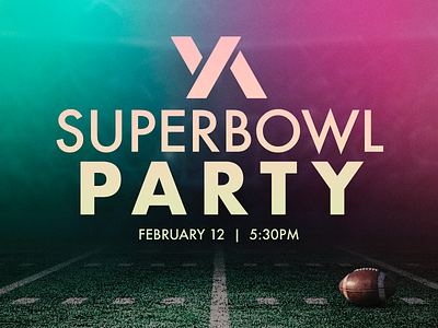 Super Bowl Party church event graphic design