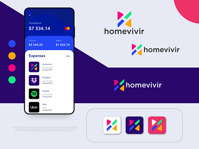 Homevivir graphic design logo