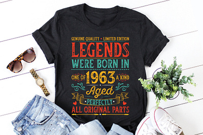 Legends Were Born In 1963 Aged Perfectly T-Shirt Design graphic tees