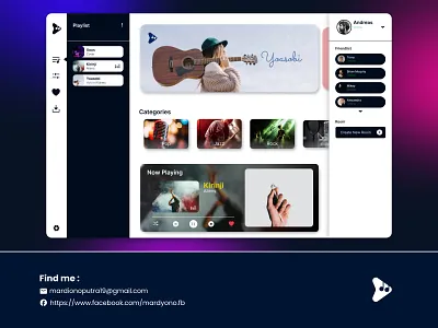 Simple Music Player UI | UI/UX for web app branding design graphic design illustration logo typography ui ux vector
