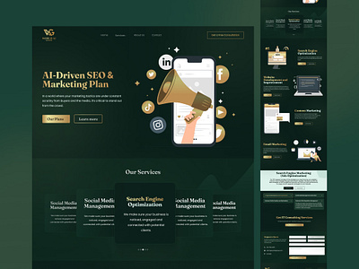 AI-Driven SEO & Marketing website ai driven seo ai website branding design digital marketing illustration marketing website seo automation seo website seoautomation social media marketing ui ui ux ui design ux uxdesign webdesign website website design
