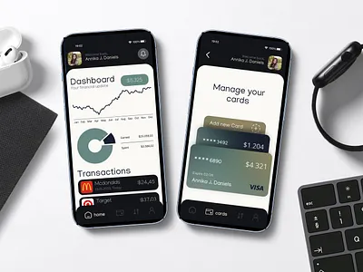 Finances App cash credit card finances fintech iphone ui ui design ux vintage