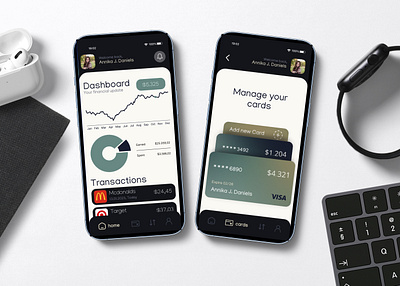 Finances App cash credit card finances fintech iphone ui ui design ux vintage