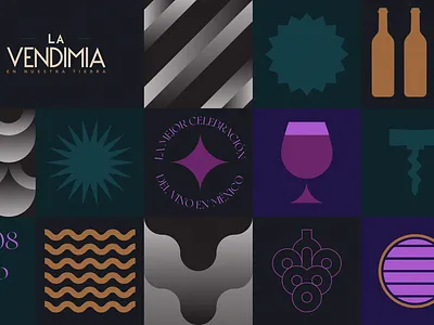 La Vendimia mx art direction bran branding design diseño grafico festival geometric graphic design illustration illustrator logo mexicano mexico photoshop vino wine