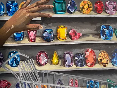 Jewels acrylic acrylicpaint art canvas concept conceptual illustration jewels paint painting realism