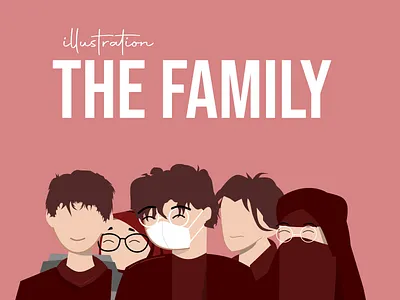 Family flat illusrtration : The Family design graphic design illustration vector