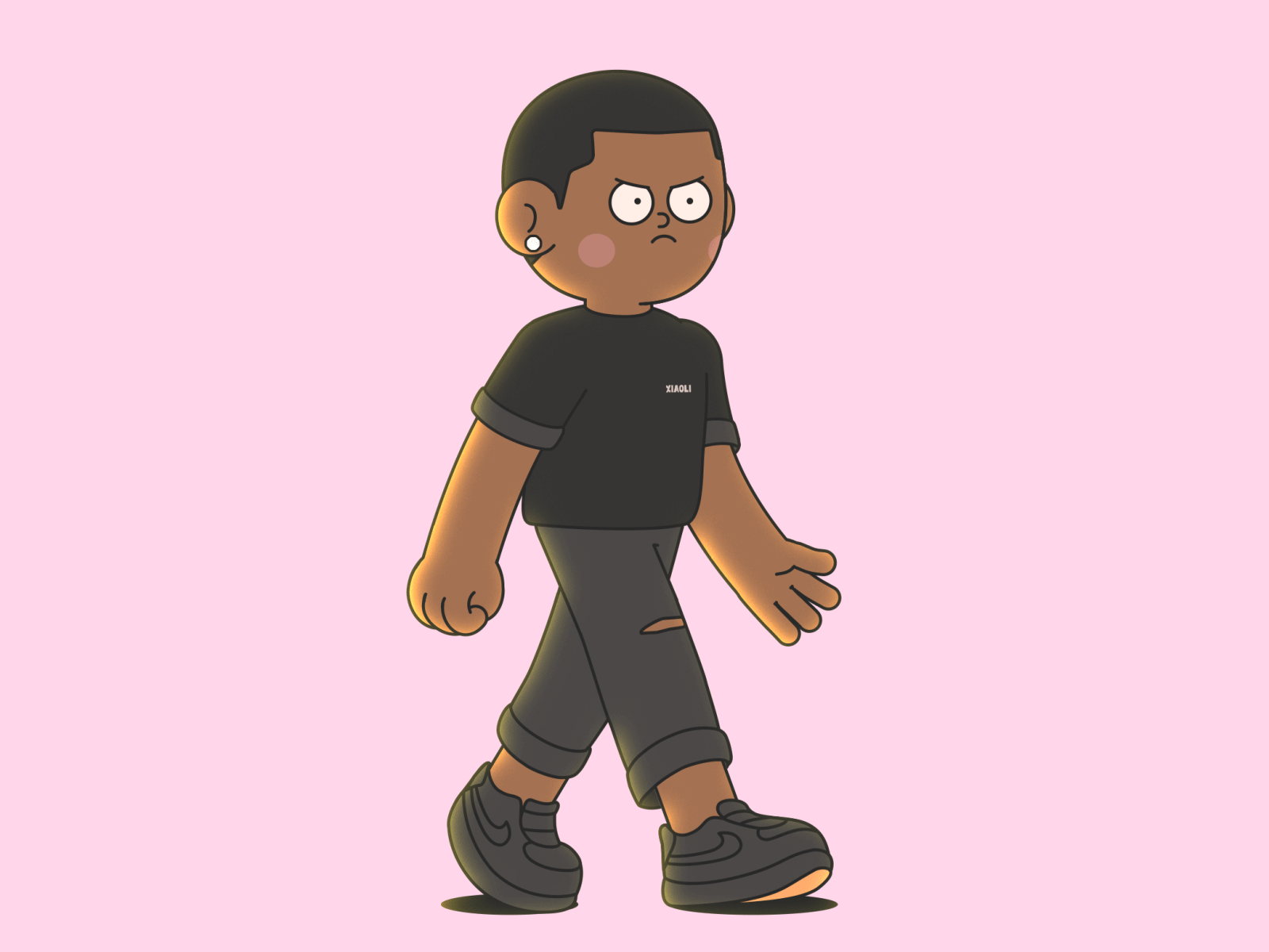 XIAOLI ae animation character design illustration motion walk