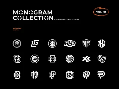 Monogram Collection Vol.01 design display font hand lettering lettering logo logo type monogram