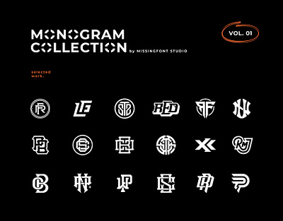 Monogram Collection Vol.01 design display font hand lettering lettering logo logo type monogram