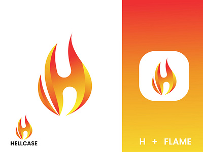 Letter H + flame logo brand guidlines brand identity branding design graphic design illustration logo logo design logo maker luxury minimalist modern