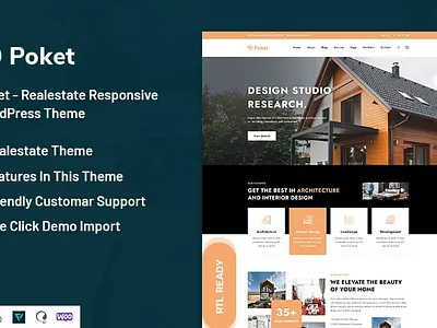 Poket - Real-estate Responsive WordPress Theme 3d animation branding design graphic design illustration logo motion graphics ui vector