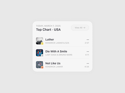 Top Chart Music Widget app chart design figma interface list music player product sceomorphizm ui