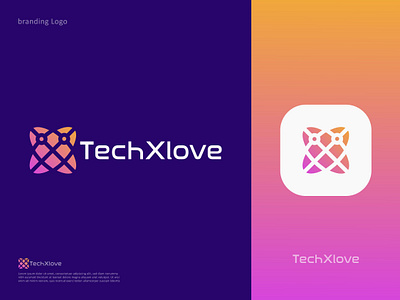 TechXlove Logo Design brand brand logo brandidentity branding design gradient gradient logo graphic design illustration letter logo letter x logo logo branding logo design logodesign love logo tech logo technology vector