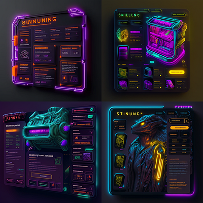 Neon Style web Design Concept UI 3d animation branding creative agency design graphic design illustration ui