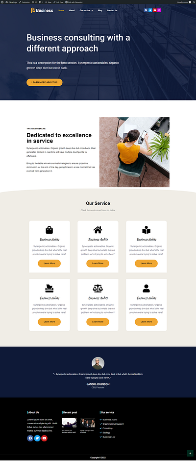BUSINESS WEBSITE blog customization design ecommerce elementor illustration logo website design wordpress