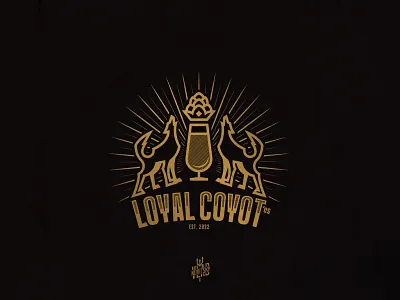 Heraldic Loyal Coyot Beer Logo beer branding coyot emblem graphic design heraldic herb illustration logo logotype modern royal vector wolf