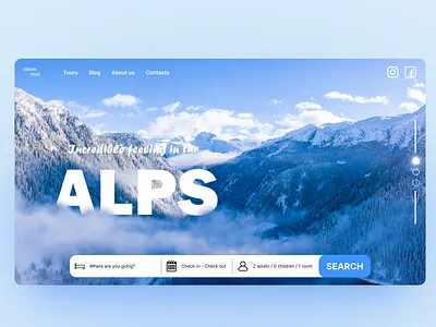 Concept for Booking design homepage landingpage webdesign