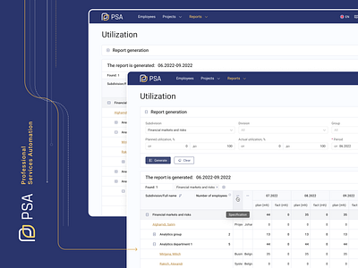Professional Services Automation adaptive business components design interface ui ux