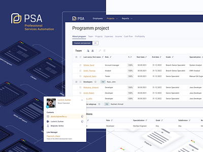 Professional Services Automation adaptive business components design interface ui ux