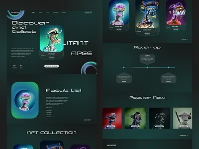 MUTANTAPES - NFT Website Design ape nft blockchain design digital art landing page marketplace meta verse nft nft design nft web nft website design nfts ui ui ux ui ux trend ui ux web design ux web design webdesign website design