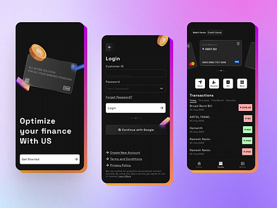 BANKING APP - UI 2d app branding design illustration illustrator logo minimal simple ui vector web