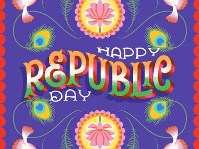 Republic day of India culture custom lettering desi design dribbble freethrow hand lettering illustration india india republic day indian indian truck art indianrepublicday lettering pop art procreate republic day traditional