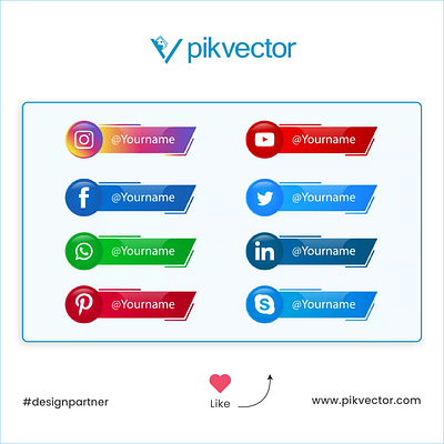 Download social media lower third design templates on Pikvector branding creative design design ideas designing earn money graphic design ideas illustration logo lower third ui vector