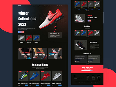 E-commerce website adobe xd design e commerce e commerce website figma graphic design inner page landing page mobile app shoes shoes website ui ui design uiux uiux design user interface ux web design web site design website