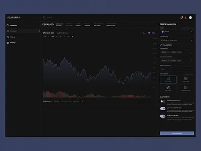 Web3 Simulation UI Dashboard a.i. bitcoin dark dashboard product design uiux web design web3
