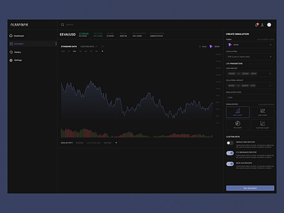 Web3 Simulation UI Dashboard a.i. bitcoin dark dashboard product design uiux web design web3