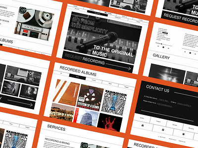 The Recording Studio Landing Page branding bruralism design design team graphic design illustration landing landing page logo minimalism movadex music record studio studio the best uxui design company ui ux vector web design website