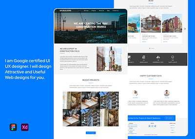 Builders Website app build builders building construction design house landing page ui ux