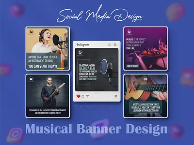 Social Media Post Design, Musical Banner Design, Instagram Post. facebook post instagram post socialbanne design
