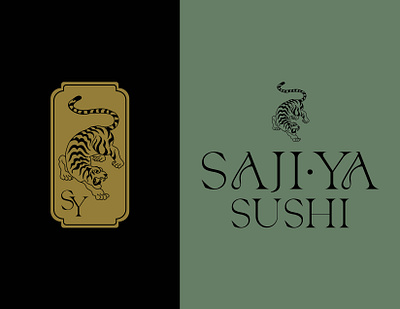 Saji-Ya Japanese Kitchen adobe illustrator asian branding design graphic design japanese food japanese kitchen logo sushi tiger