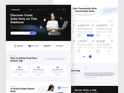 InpoLoker - Job Finding Website design findjob job job finding job sekeer typography ui ui design uiux ux webdesign website