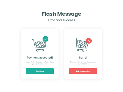 Flash Message for payment process app message payment ui userexperience userinterface ux visualdesign